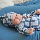 Paxton’s Plaid Newborn Knotted Gown + Hat