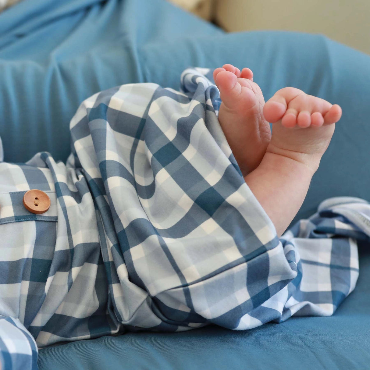 Paxton’s Plaid Newborn Knotted Gown + Hat