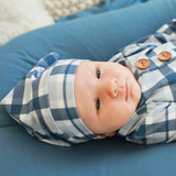 Paxton’s Plaid Newborn Knotted Gown + Hat