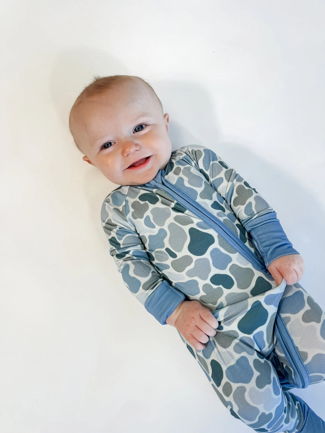 Blue Pebble Camo 2-Way Zipper PJ’s