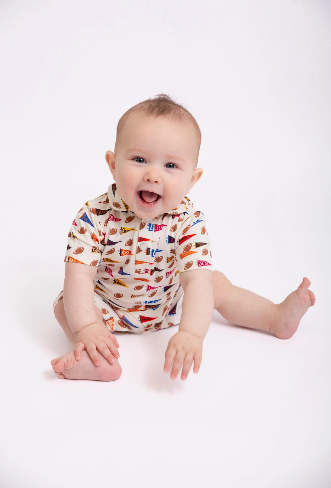 Varsity Football Polo Bamboo Romper