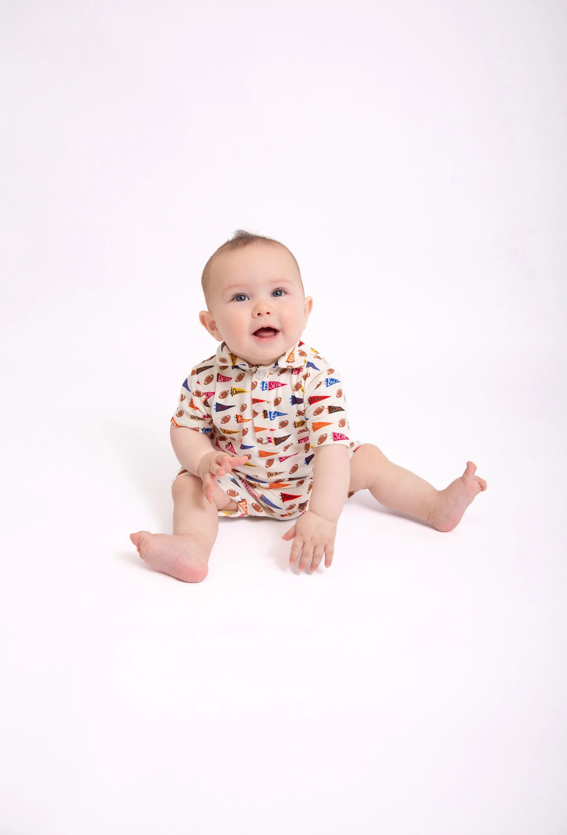 Varsity Football Polo Bamboo Romper