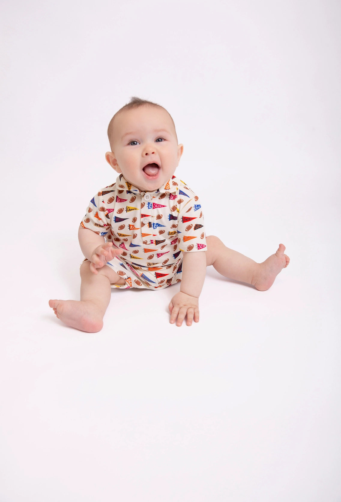 Varsity Football Polo Bamboo Romper