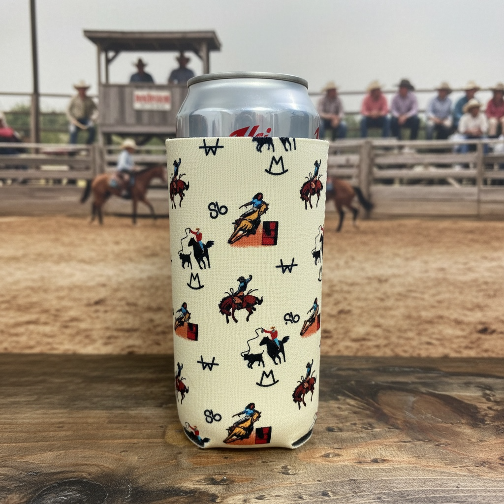 Vintage Branded Cowboy Tall Can Koozie 2-Pack
