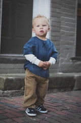 Navy Acid Washed Layered Tee