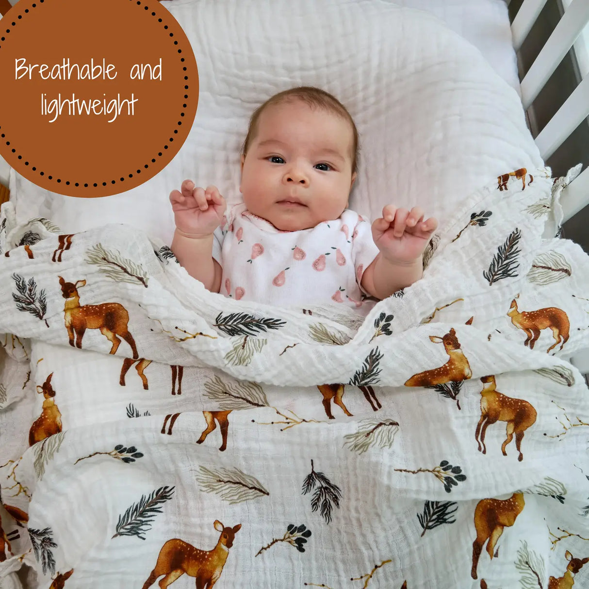Oh Deer Cotton Muslin Swaddle