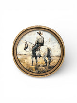 Round White Horse Canvas Photo