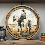 Round White Horse Canvas Photo