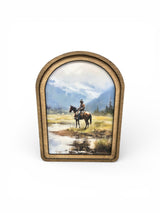 Arch Top Watercolor Cowboy Canvas Photo
