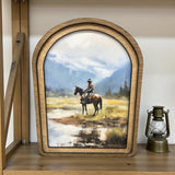 Arch Top Watercolor Cowboy Canvas Photo