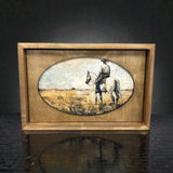 Box Frame White Horse Canvas Photo