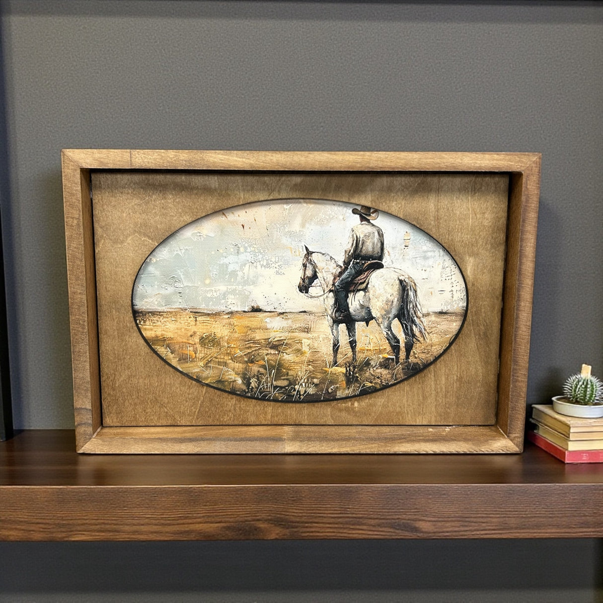 Box Frame White Horse Canvas Photo