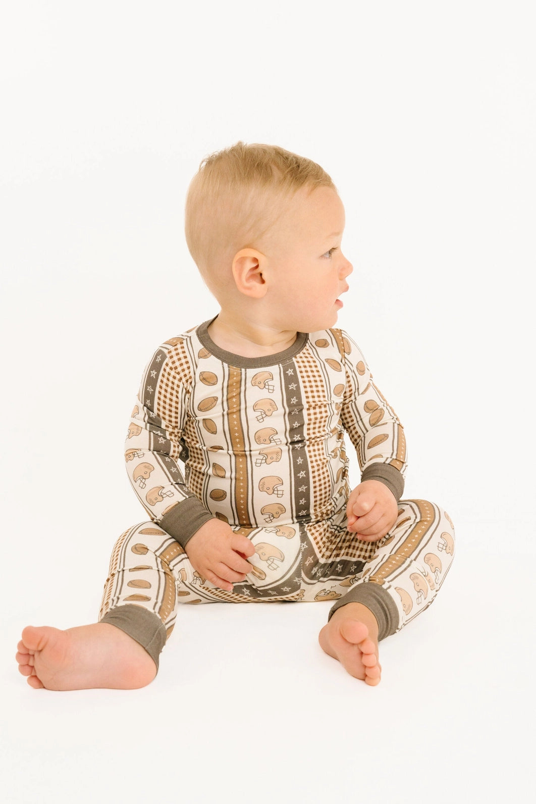 Touchdown Stripe Bamboo PJ 2-Piece Set
