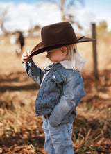 Chocolate Felt Youth Cowboy Hat