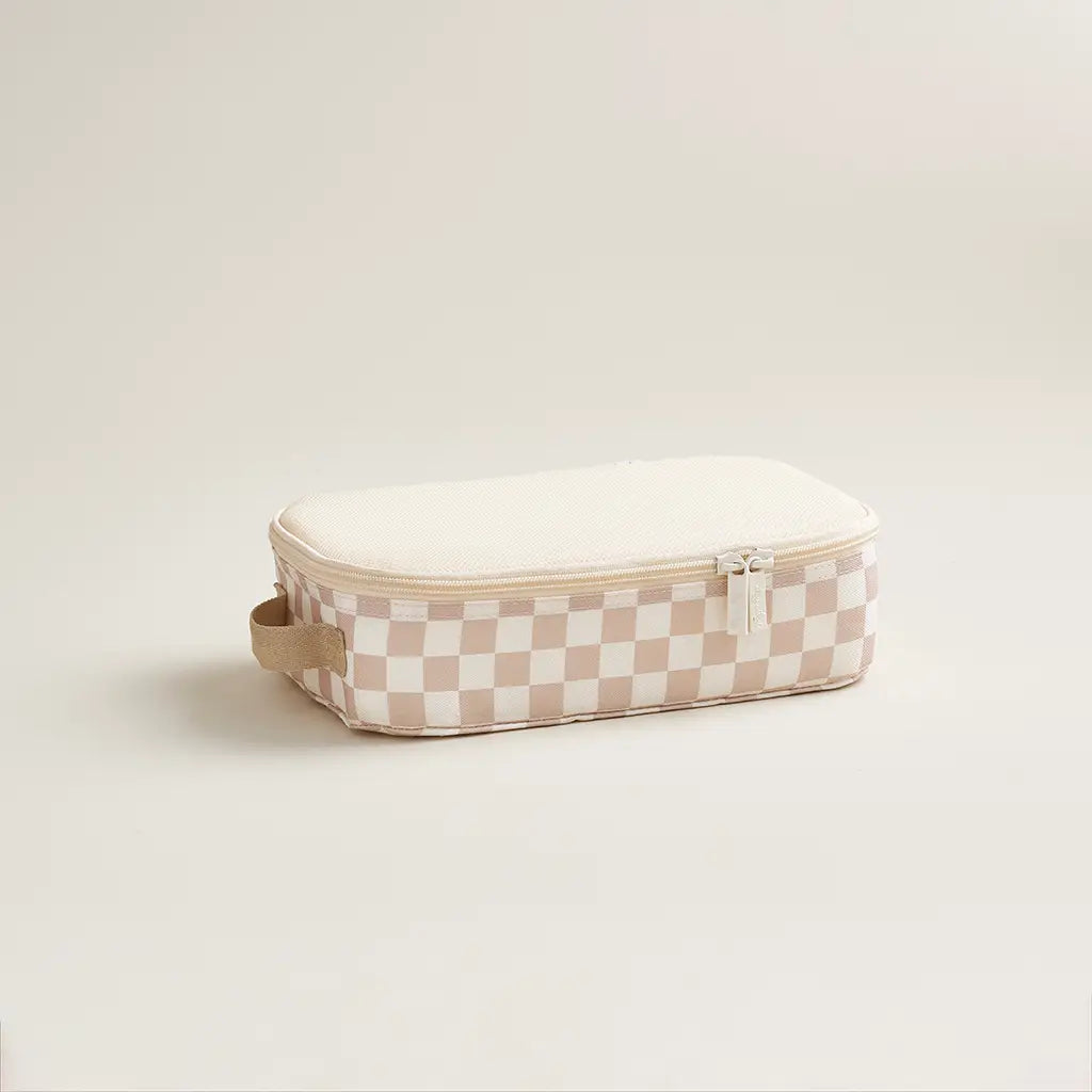 Taupe Checkerboard Pack Like a Boss Packing Cubes