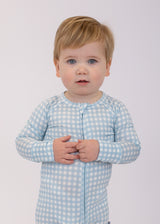 Blue Gingham Bamboo 2-Way Zipper PJ’s