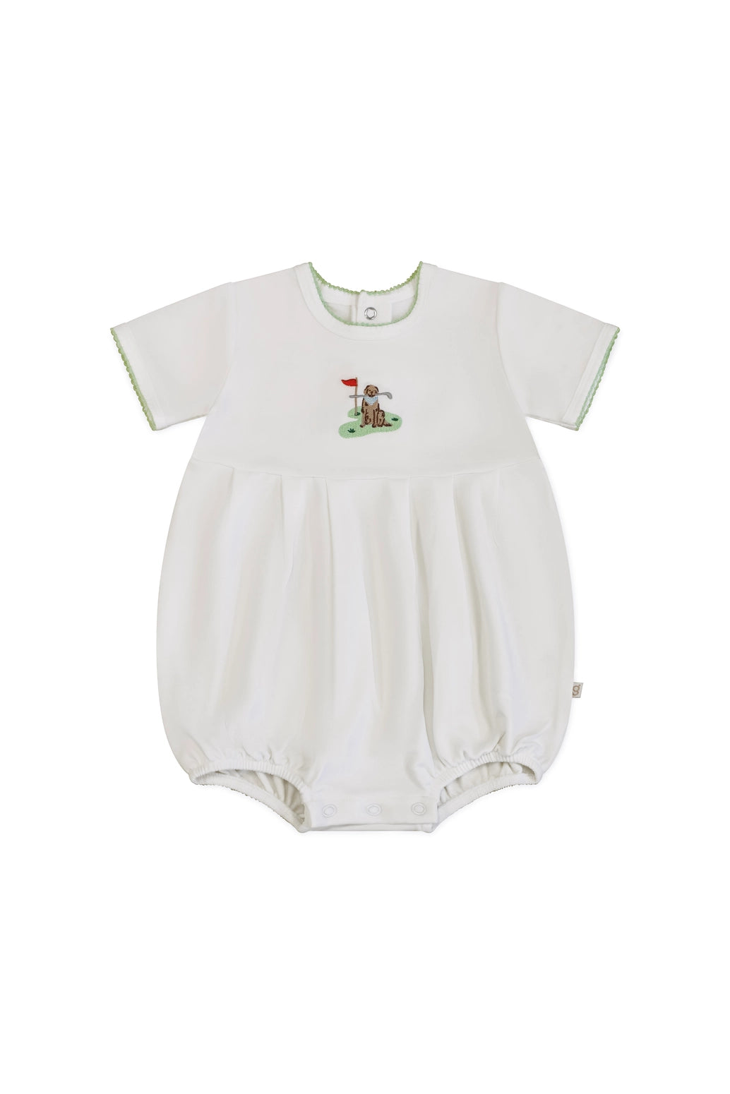Golf Dog Pip Embroidered Bubble Romper