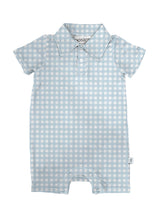 Blue Gingham Polo Bamboo Romper