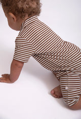 Chocolate Stripe Bamboo Romper