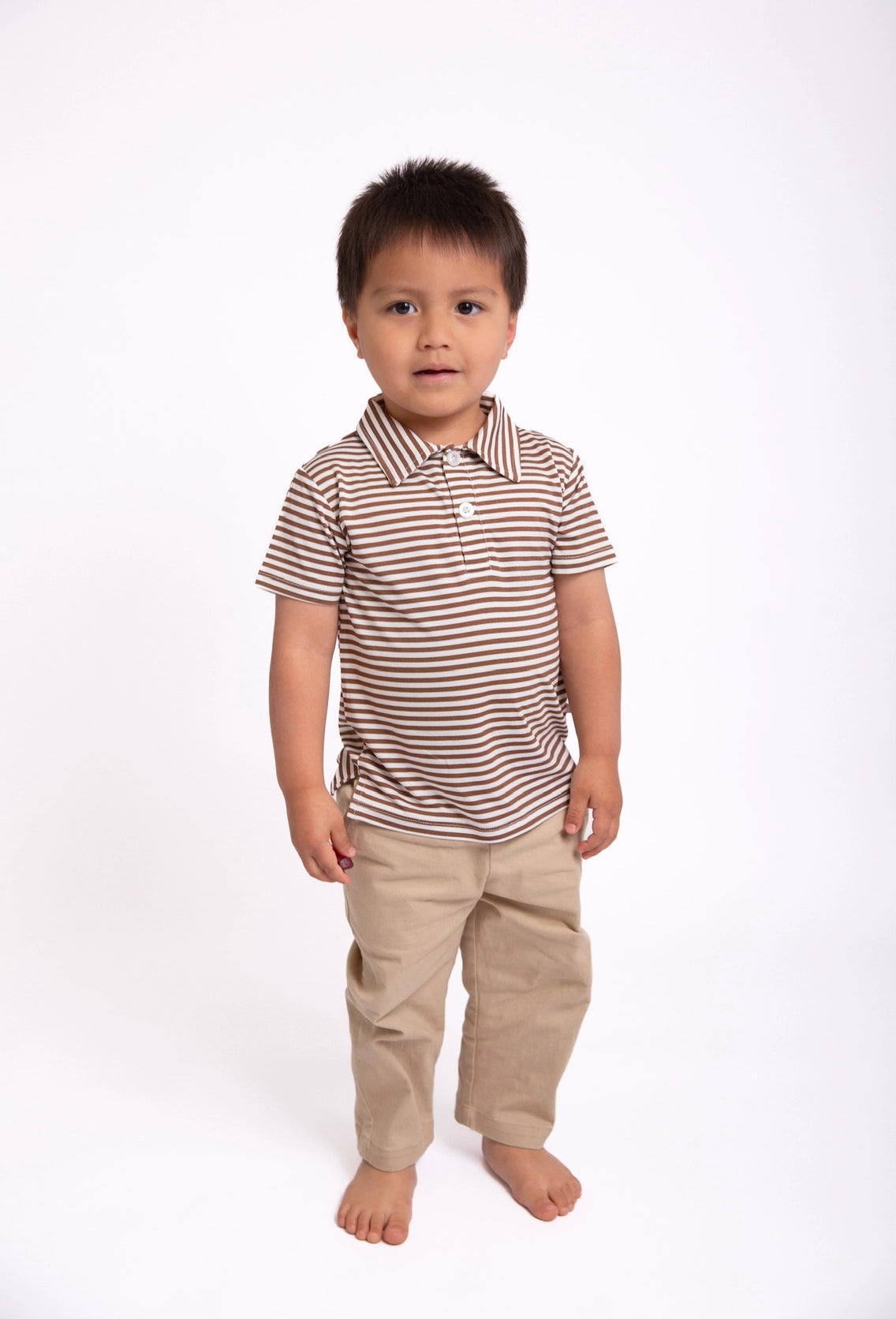 Chocolate Stripes Bamboo Toddler Polo