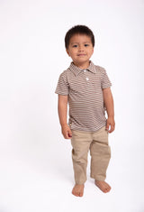 Chocolate Stripes Bamboo Toddler Polo