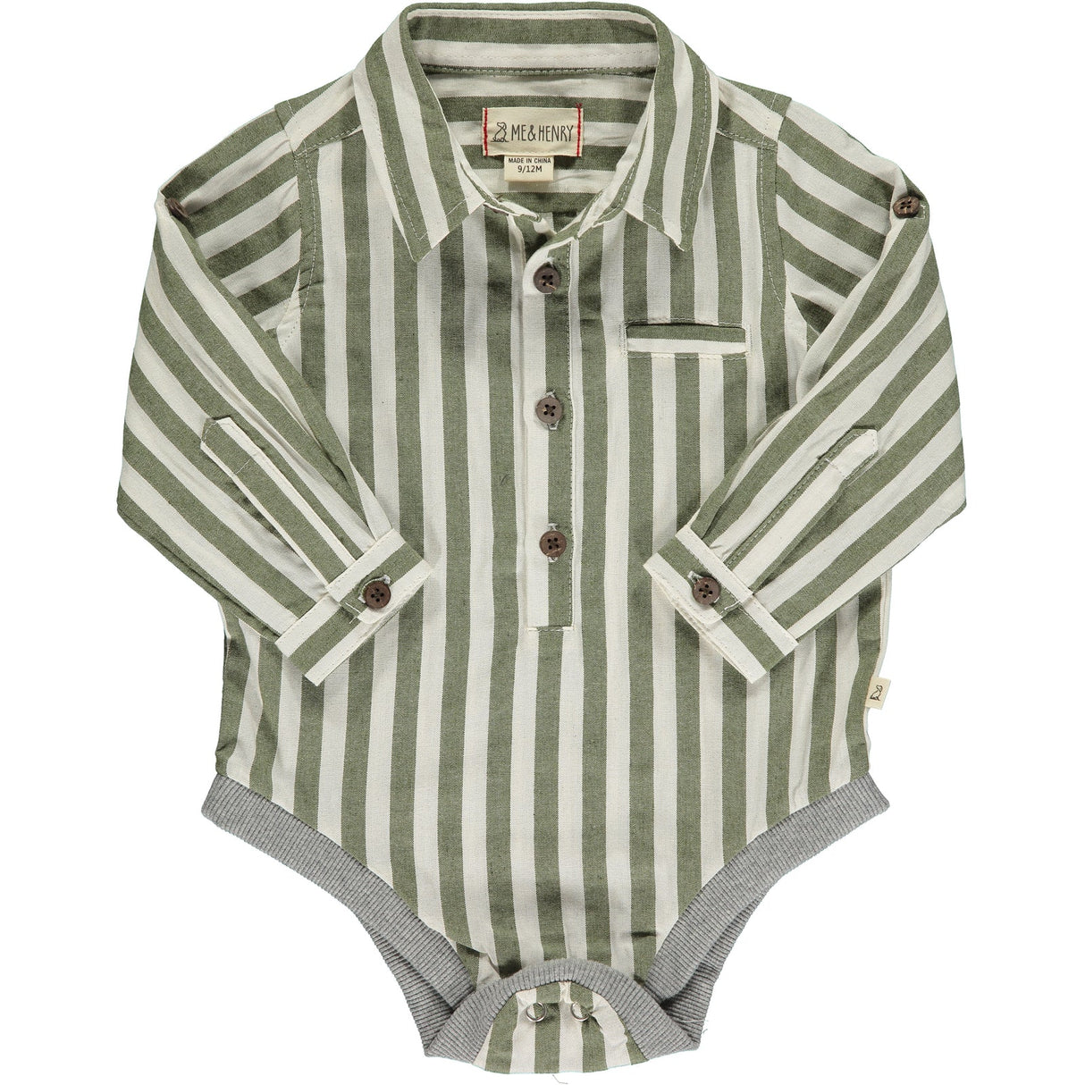 Green Retro Stripe Onesie