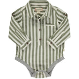 Green Retro Stripe Onesie