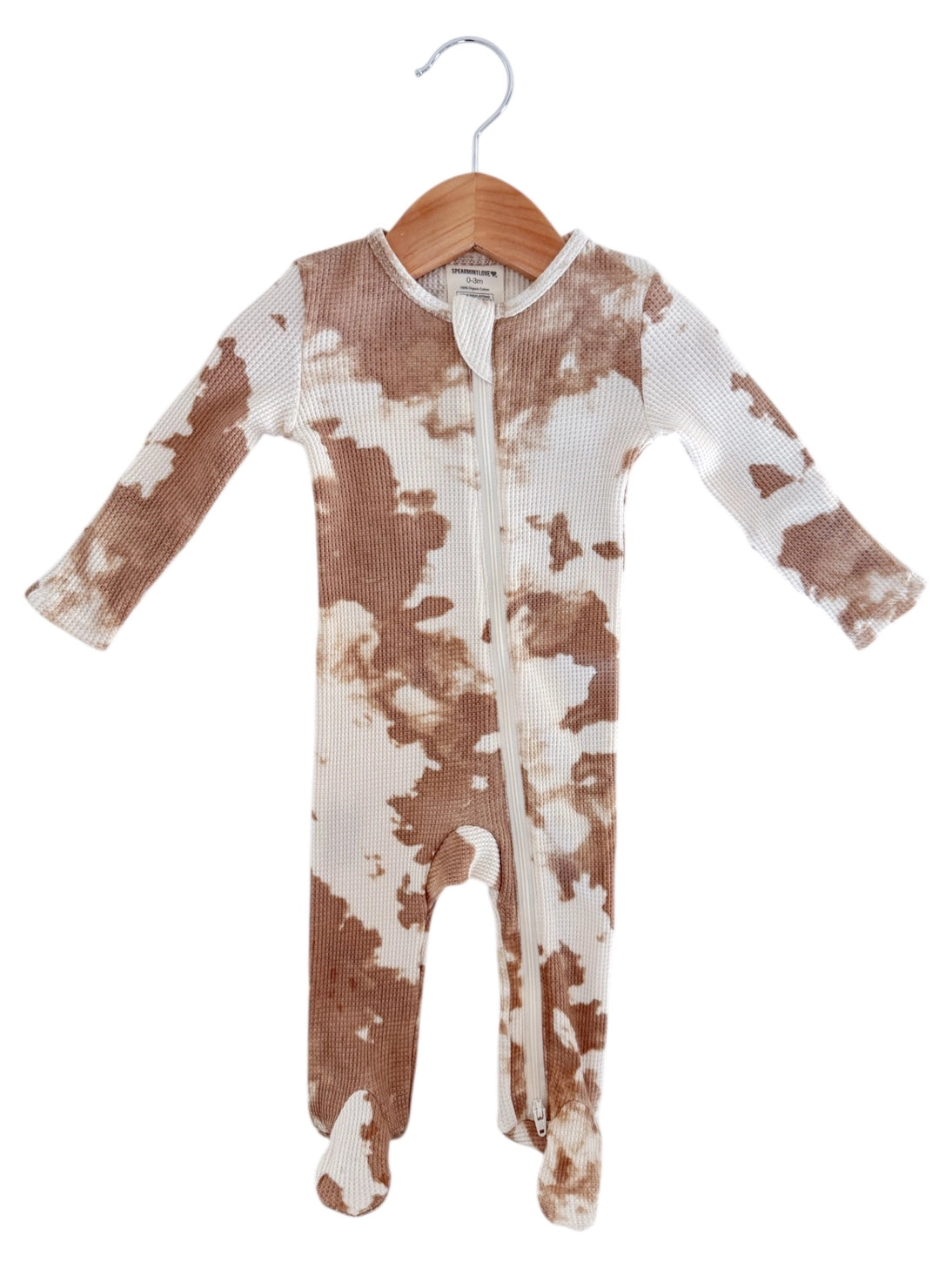 Tie Dye Organic Waffle 2-Way Zipper Footie