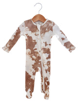 Tie Dye Organic Waffle 2-Way Zipper Footie