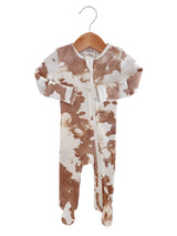 Tie Dye Organic Waffle 2-Way Zipper Footie