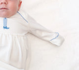 Blue Boot Pip Embroidered Gown