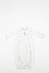 Blue Boot Pip Embroidered Gown