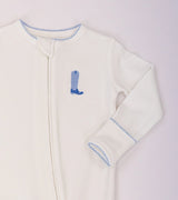 Blue Boot Pip Embroidered Zippy