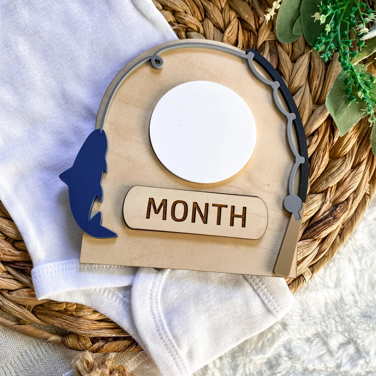 Fishing Monthly Milestone Sign