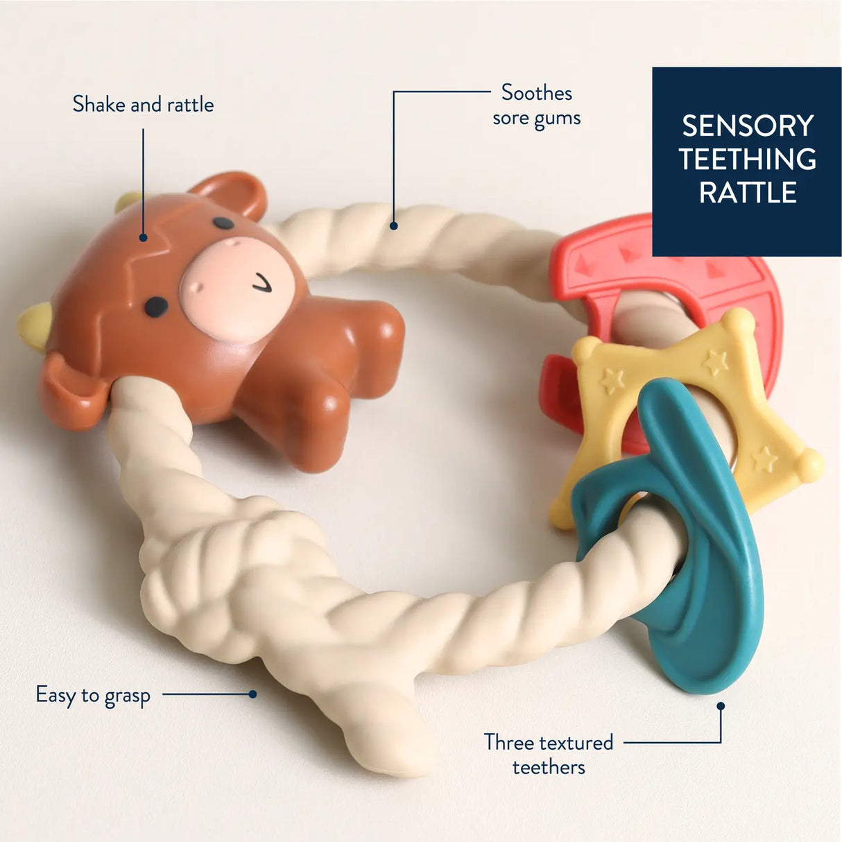 Highland Cow Teether Rattle
