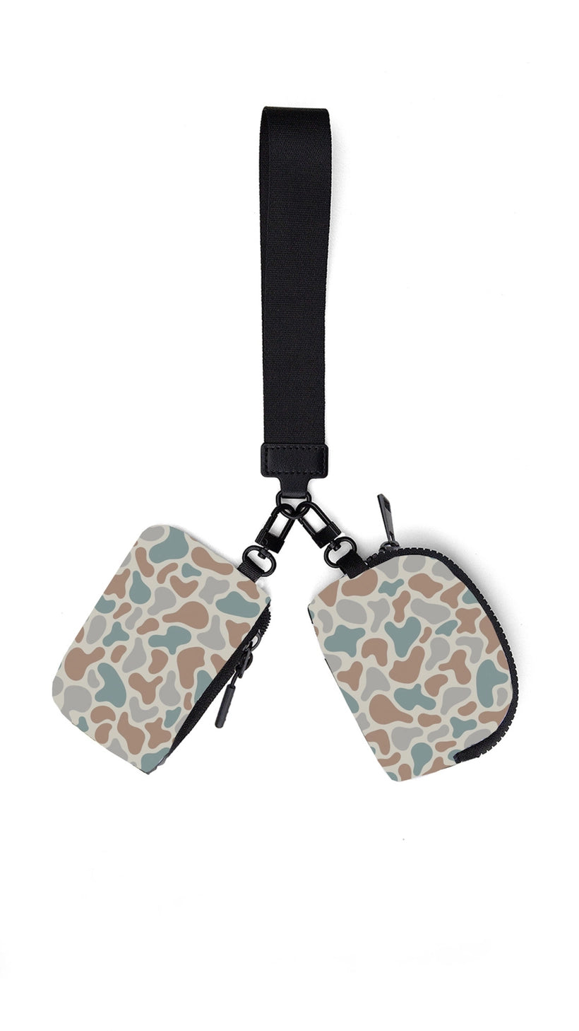 Camo Dual Pouch Wallet Wristlet