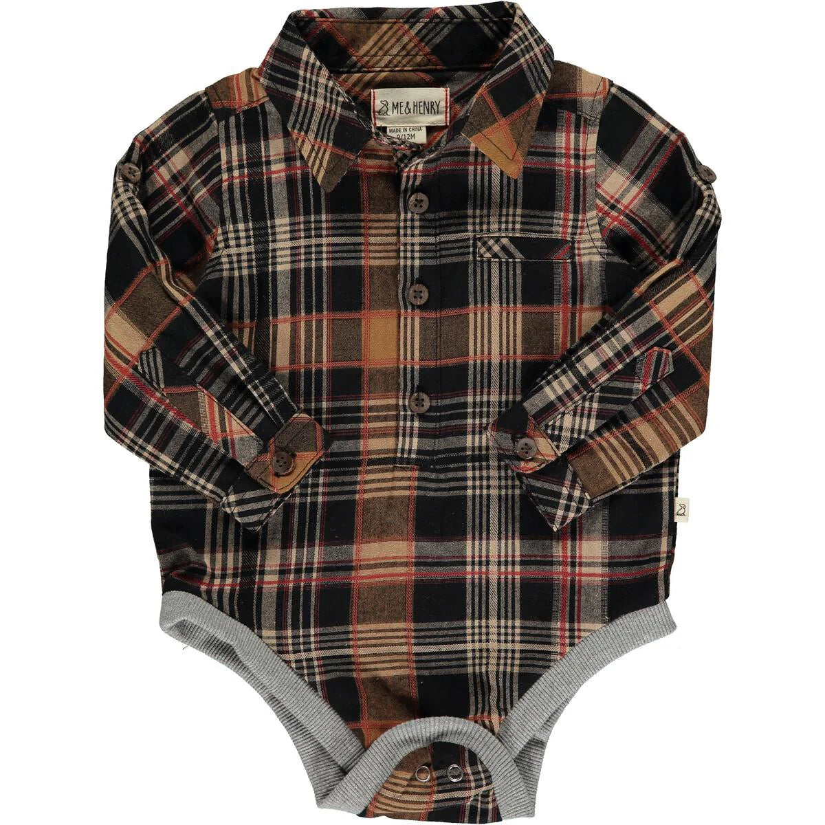 Brown Atwood Plaid Onesie