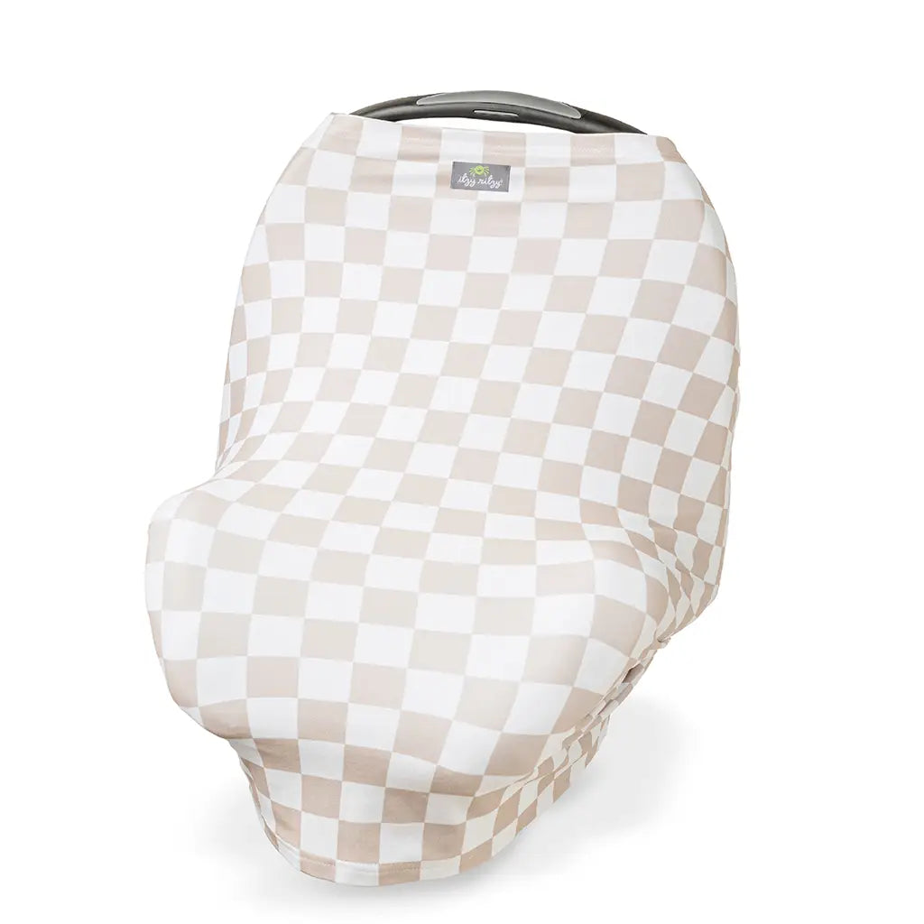 Taupe Checkerboard Mom Boss 4-in-1 Multi-Use Cover