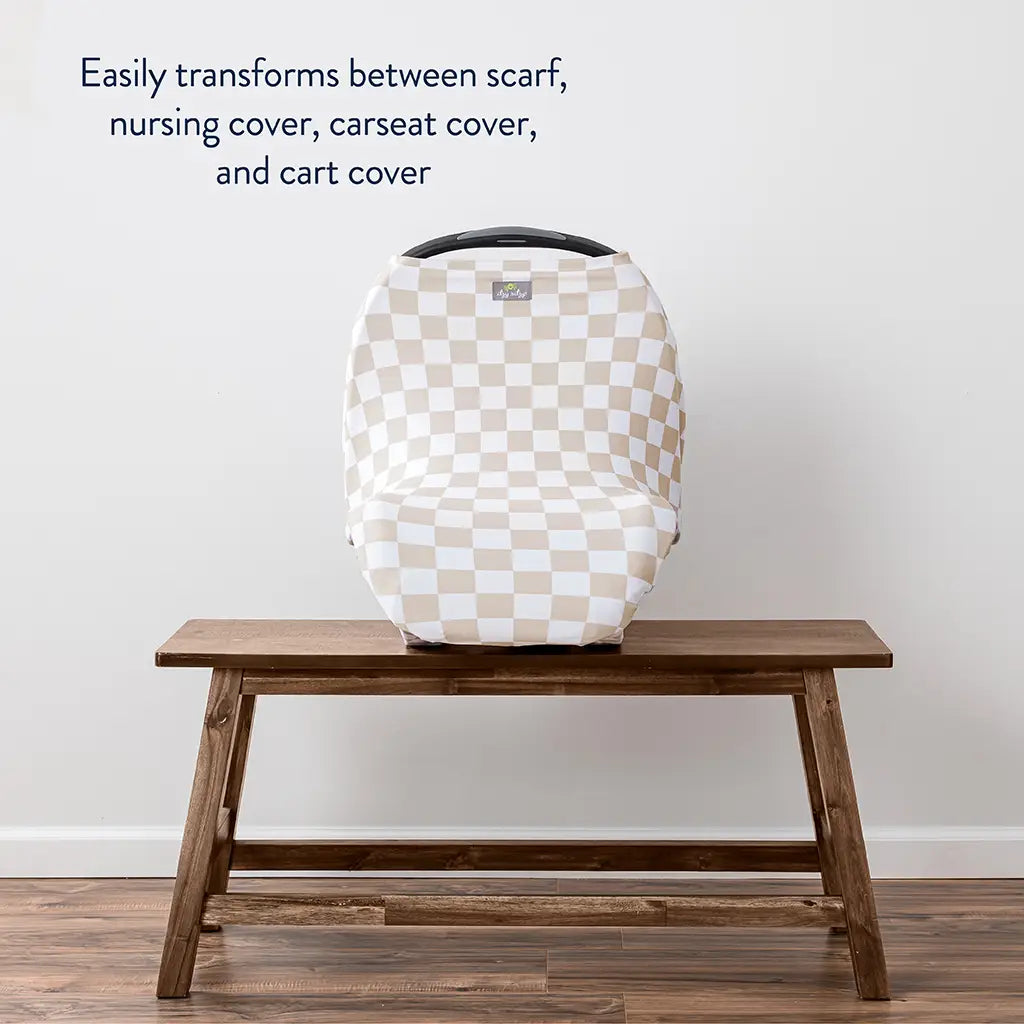 Taupe Checkerboard Mom Boss 4-in-1 Multi-Use Cover
