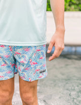 Shordees Swim Trunk Floral Flamingo