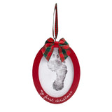 Double-Sided Photo & Baby Footprint Keepsake Ornament
