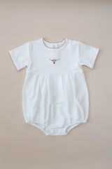 Longhorn Pip Embroidered Bubble Romper
