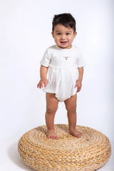 Longhorn Pip Embroidered Bubble Romper