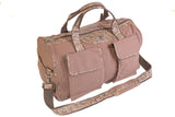 Mallard Brown Waxed Canvas Old School Camo Weekender Bag.