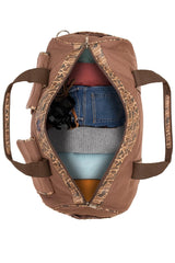 Mallard Brown Waxed Canvas Old School Camo Weekender Bag.