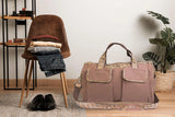 Mallard Brown Waxed Canvas Old School Camo Weekender Bag.