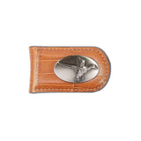 Mallard Croc Leather Magnetic Money Clip Wallet - Slim Front Pocket Silver Emblem
