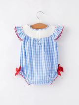 4th of July Flag Smocked Bubble Romper