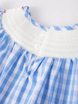 4th of July Flag Smocked Bubble Romper