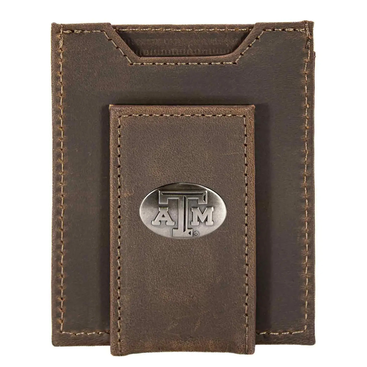 Texas A&M Aggies Men's Magnetic Front Pocket Leather Wallet.
